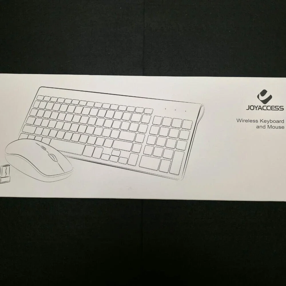 JoyAccess Wireless Keyboard Mouse Combo Black/Grey‎ Battery Operated New